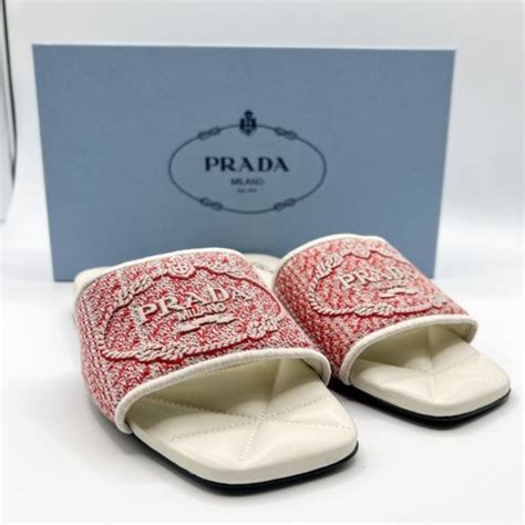 prada jacquard shoes|Shop Prada Logo Jacquard Slide Sandals .